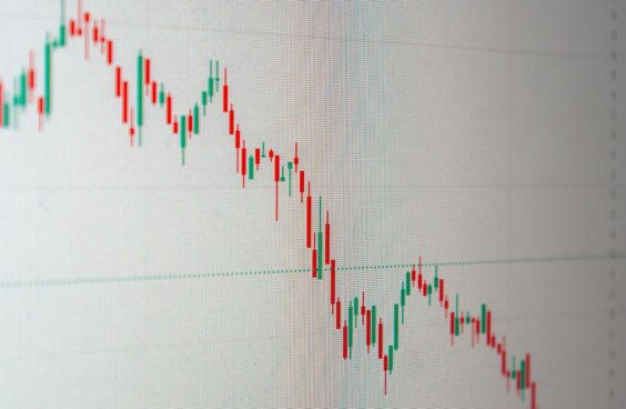 A line graph showing a declining trend