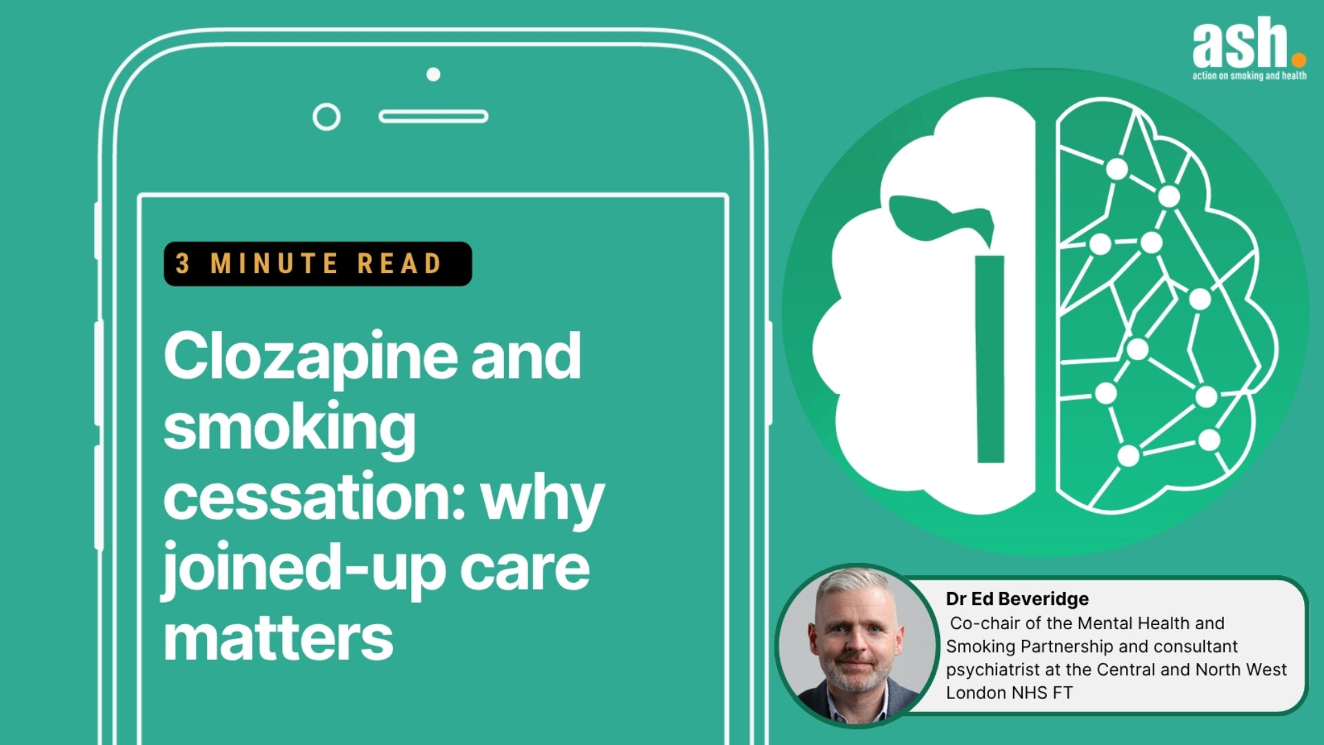 Dr Ed Beveridge, co-chair of the Mental Health and Smoking Partnership and consultant psychiatrist at the Central and North West London NHS FT