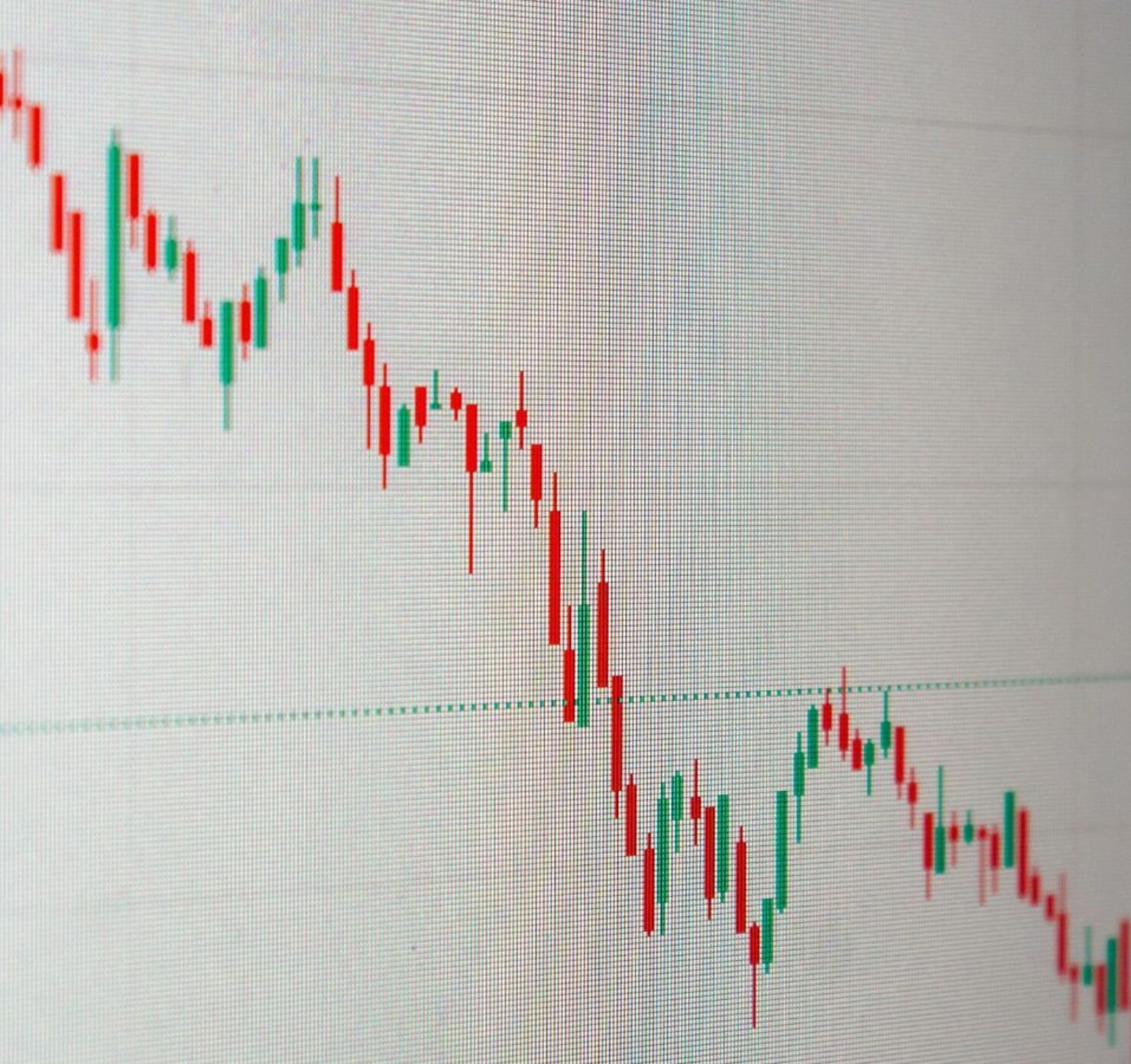 A line graph showing a declining trend