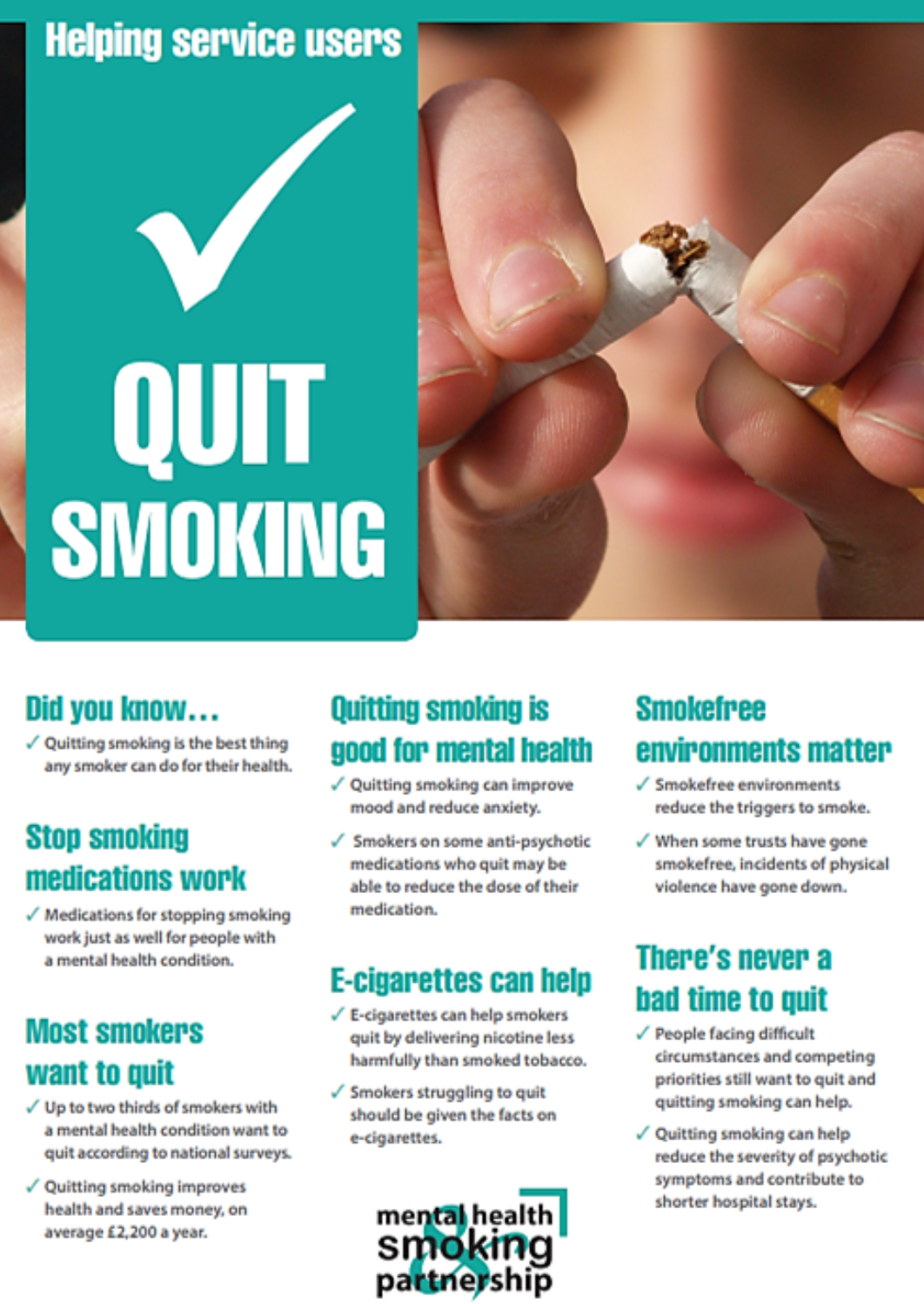Quit smoking' poster for inpatient settings - ASH Quit smoking' poster for inpatient settings - ASH