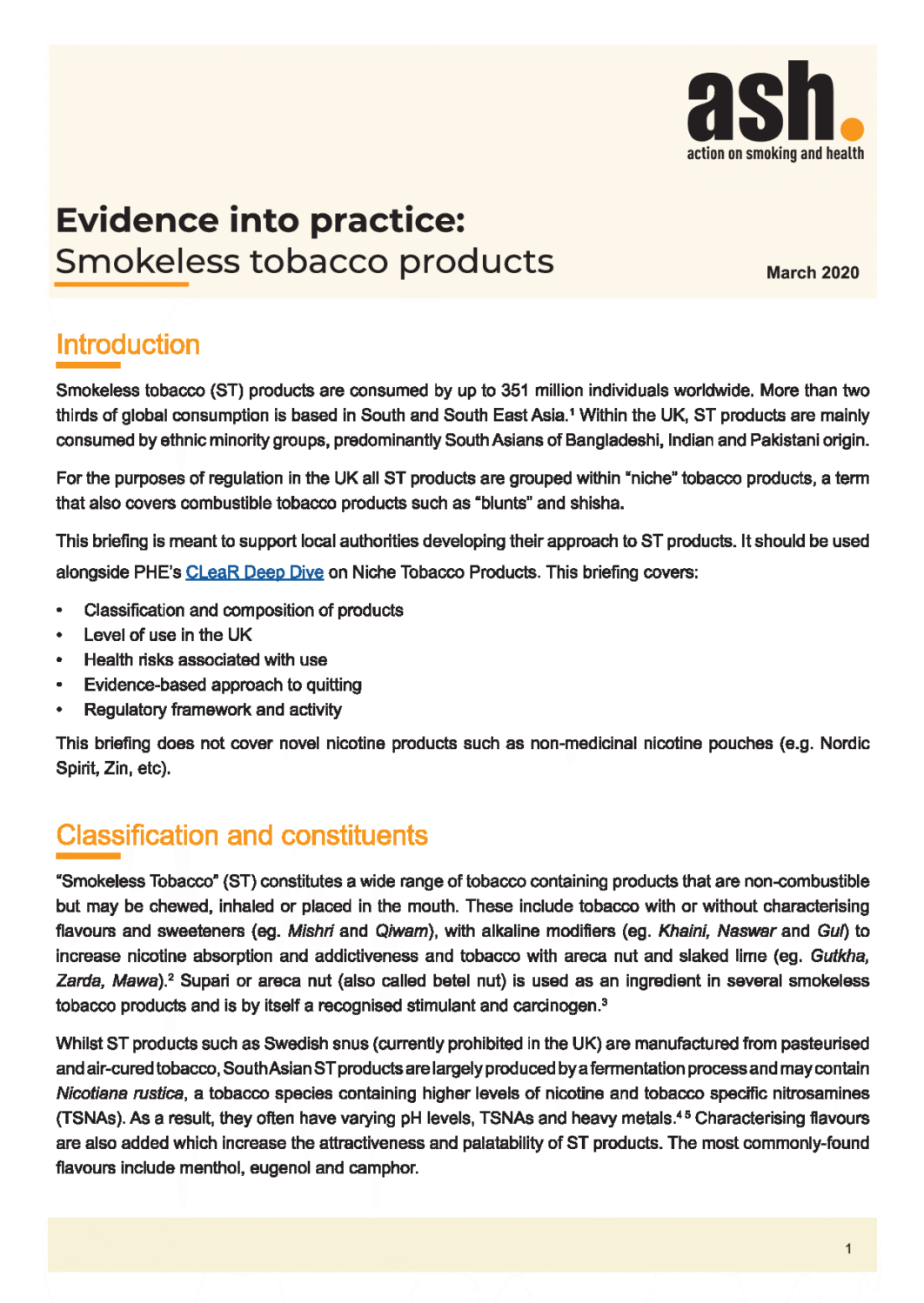 smokeless tobacco articles Evidence into Practice: Smokeless Tobacco products smokeless tobacco articles Evidence into Practice: Smokeless Tobacco products